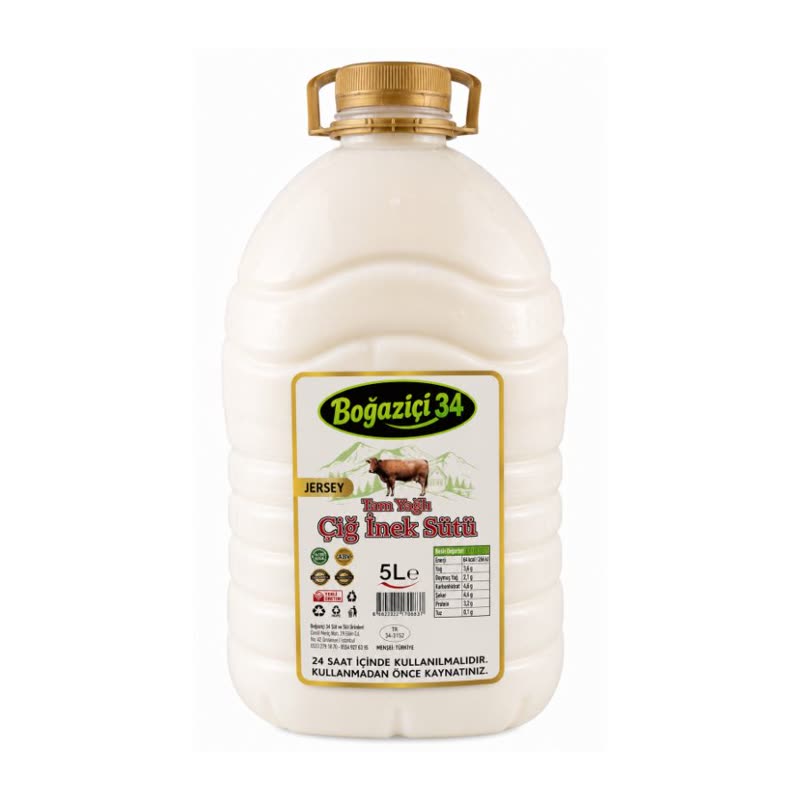 Boğaziçi 34 Jersey çiğ inek sütü 5 litre